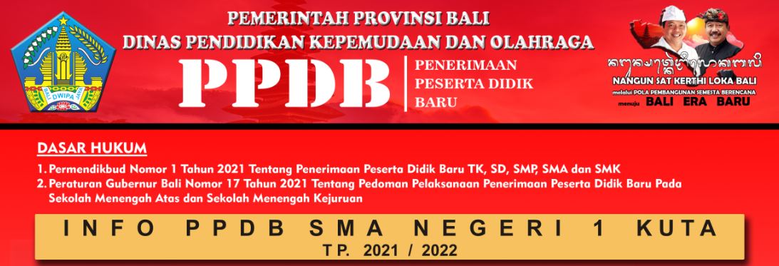 Informasi PPDB SMAN 1 Kuta  Th Ajaran 2021/2022